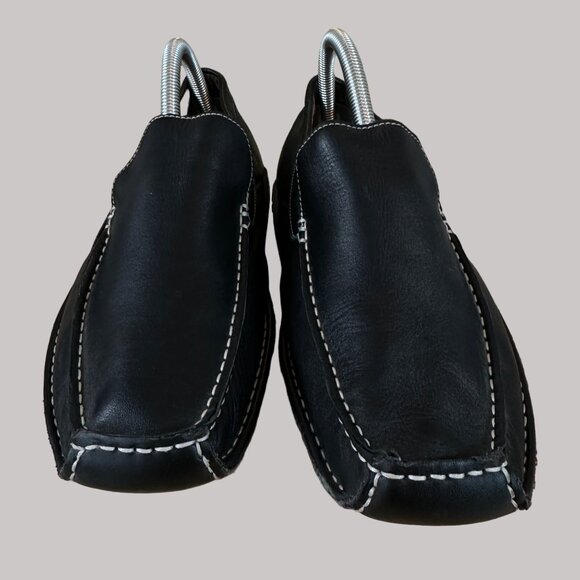 Steve Madden Men's Black Slip-On Loafers With Contrast Stitching Size 8.5 - Picture 4 of 16